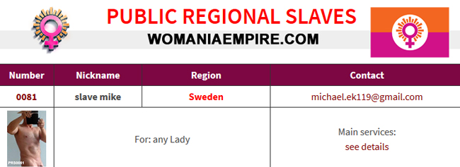 New Public Regional Slave of Womania Empire!