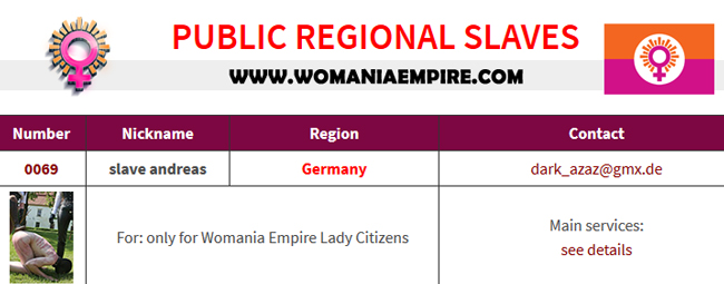 New Public Regional Slave of Womania Empire!