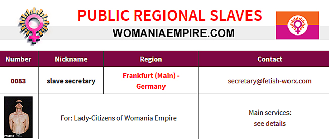 New Public Regional Slave of Womania Empire!