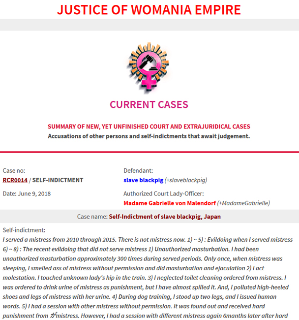 New self-indictment - Court Case no.RCR0014