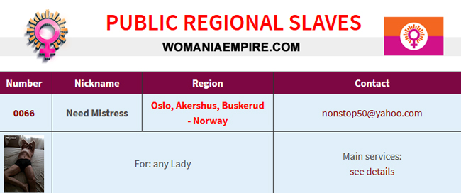 New Public Regional Slave of Womania Empire!